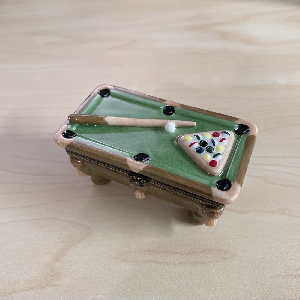 PHB Midwest Cannon Falls Hinged Trinket Box pool Table Rare to find